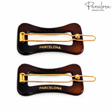 Parcelona Wavy 1.75" Tortoise Shell Small Hair Clip Tige Boule Barrette Womens