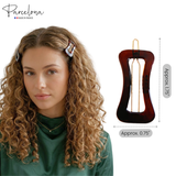 Parcelona Wavy 1.75" Tortoise Shell Small Hair Clip Tige Boule Barrette Womens