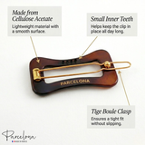 Parcelona Wavy 1.75" Tortoise Shell Small Hair Clip Tige Boule Barrette Womens