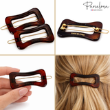 Parcelona Wavy 1.75" Tortoise Shell Small Hair Clip Tige Boule Barrette Womens
