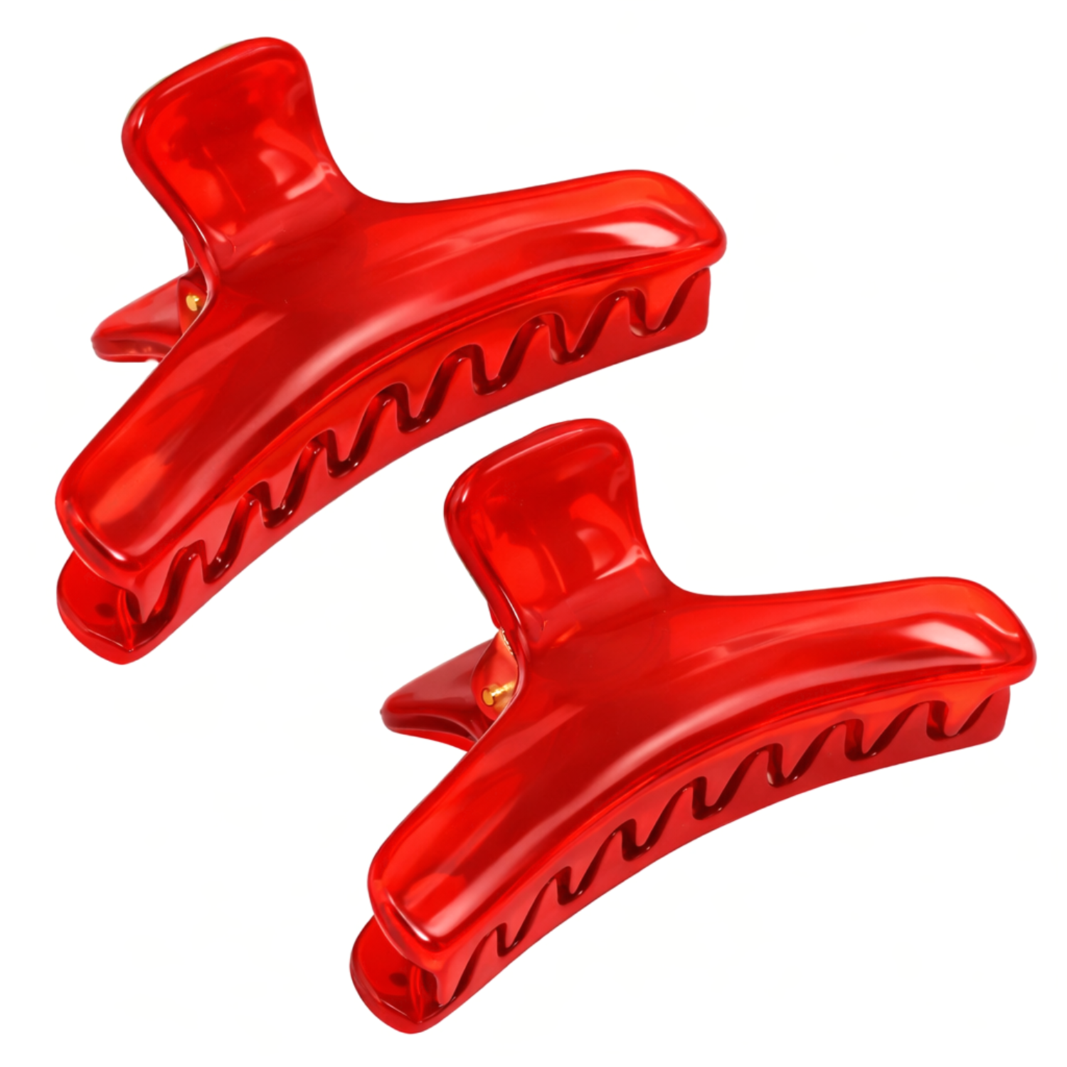 Parcelona French Salon Style Flat Small Cellulose Acetate Jaw Hair Claw Clips 2 Pcs