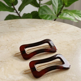 Parcelona Wavy 1.75" Tortoise Shell Small Hair Clip Tige Boule Barrette Womens