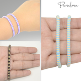 Parcelona Thin Stripes Ponytail Holder Stretchy Elastic Hair Ties for Women