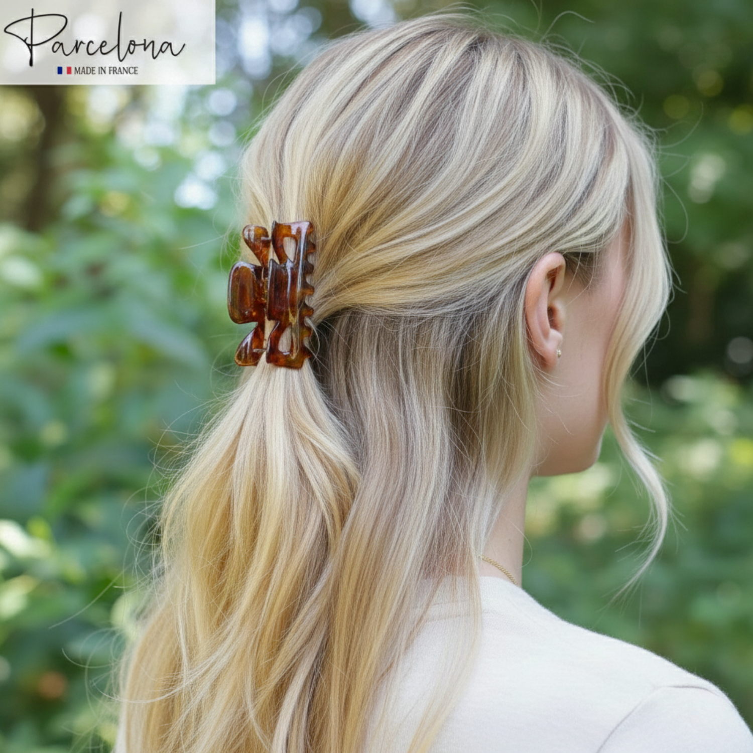 Parcelona French Classic Small 2.5" Celluloid Set of 2 Jaw Hair Claws for Women