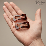 Parcelona Wavy 1.75" Tortoise Shell Small Hair Clip Tige Boule Barrette Womens