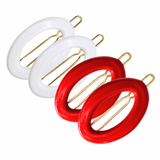 Parcelona French Eggie Oval Shell Mini Side Slide Barrette Hair Clips - 4 Pieces