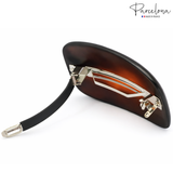 Parcelona French Small Barrette for Fine & Thin Hair Tortoise Shell Non-Slip Hair Clip