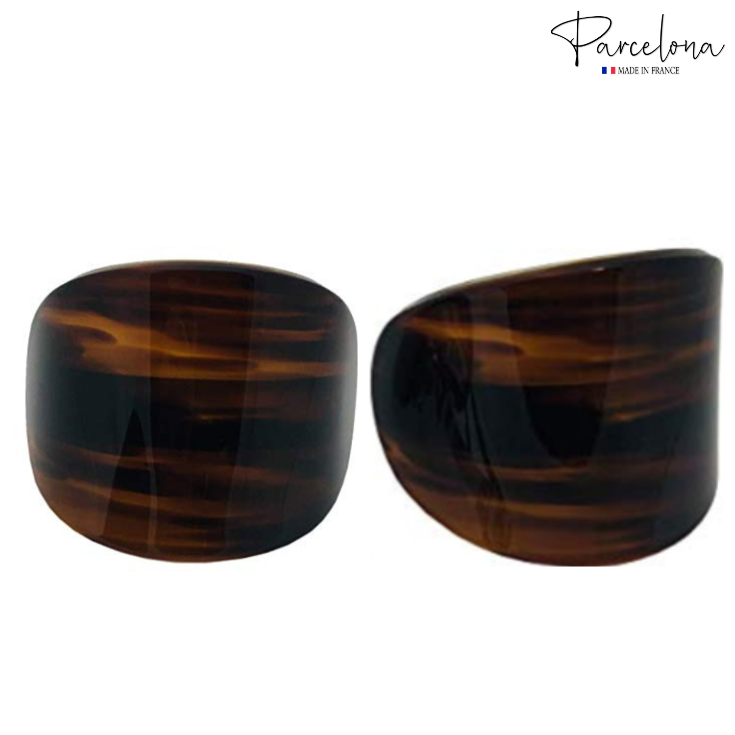 Parcelona French Curved Wide Adjustable Cellulose Hair Barrettes for Women