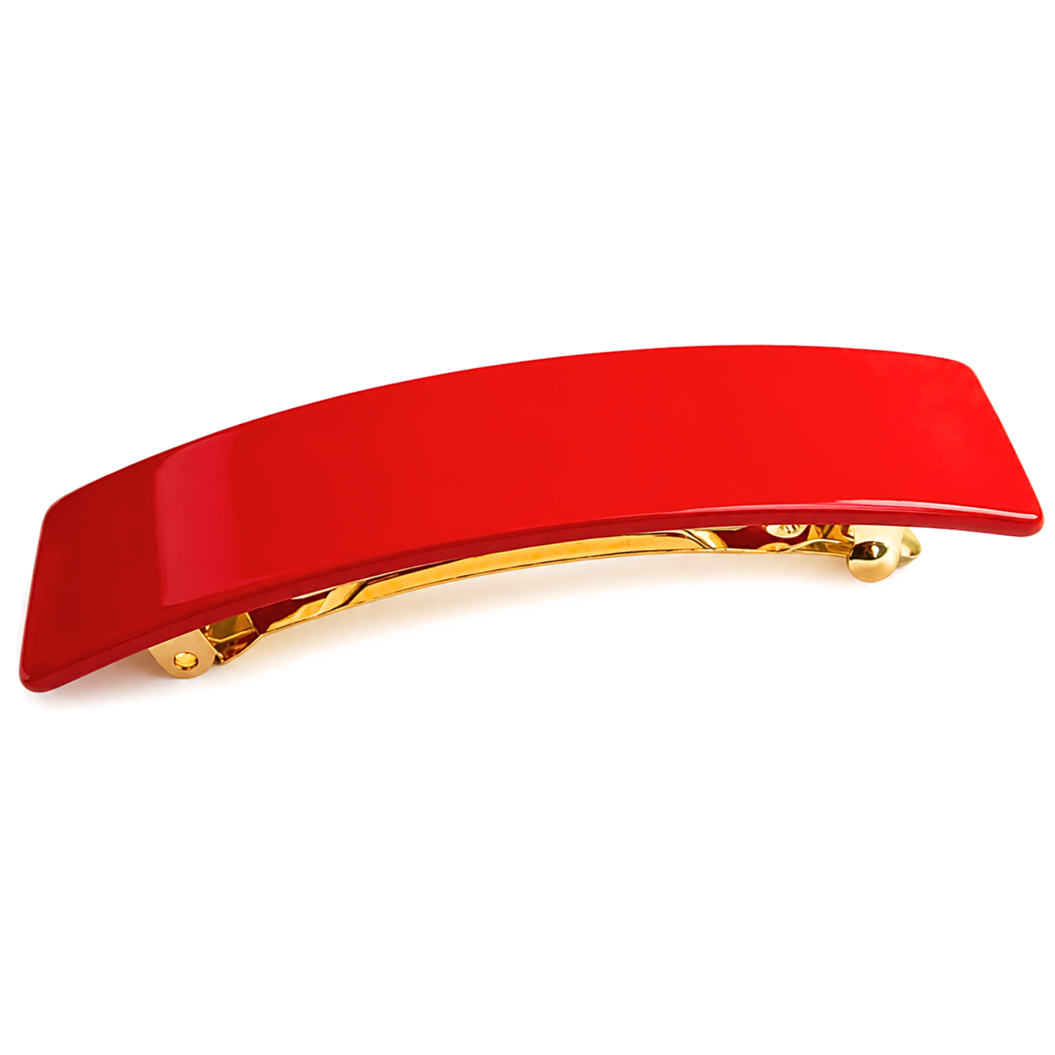 French Amie Fine Wide Rectangular 3" Cellulose Acetate Handmade Hair Clip Barrette