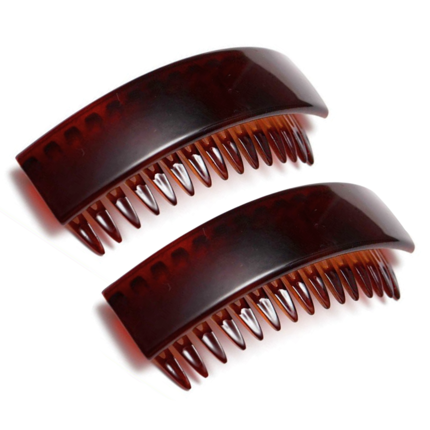 Parcelona French Crescent Tortoise Shell Cellulose Acetate Side Comb Set of 2