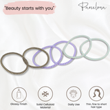 Parcelona Thin Stripes Ponytail Holder Stretchy Elastic Hair Ties for Women