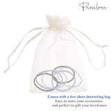 Parcelona Thin Stripes Ponytail Holder Stretchy Elastic Hair Ties for Women