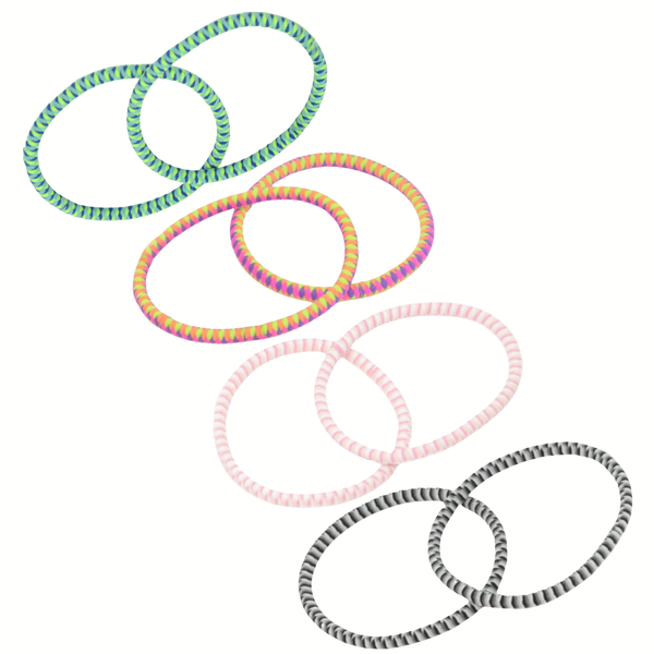 Parcelona Thin Stripes Ponytail Holder Stretchy Elastic Hair Ties for Women