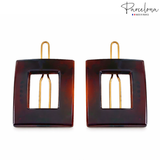 Parcelona French Rectangular Small 1.5" Hair Clip Tige Boule Tortoise Shell Barrette