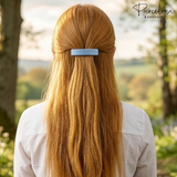 Parcelona Small Rectangular Glossy 2 Inch Hair Clip Barrette for Women Set of 2