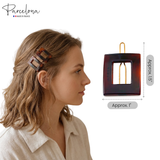 Parcelona French Rectangular Small 1.5" Hair Clip Tige Boule Tortoise Shell Barrette