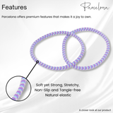 Parcelona Thin Stripes Ponytail Holder Stretchy Elastic Hair Ties for Women