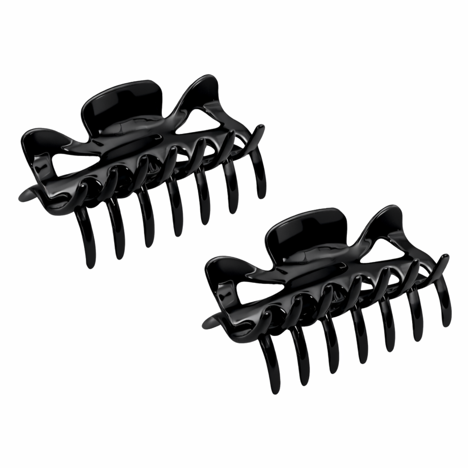 Parcelona French Classic Small 2.5" Celluloid Set of 2 Jaw Hair Claws for Women
