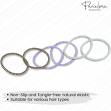 Parcelona Thin Stripes Ponytail Holder Stretchy Elastic Hair Ties for Women
