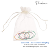 Parcelona Thin Stripes Ponytail Holder Stretchy Elastic Hair Ties for Women