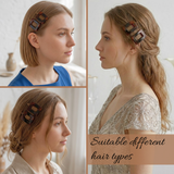 Parcelona French Rectangular Small 1.5" Hair Clip Tige Boule Tortoise Shell Barrette