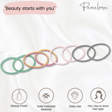 Parcelona Thin Stripes Ponytail Holder Stretchy Elastic Hair Ties for Women