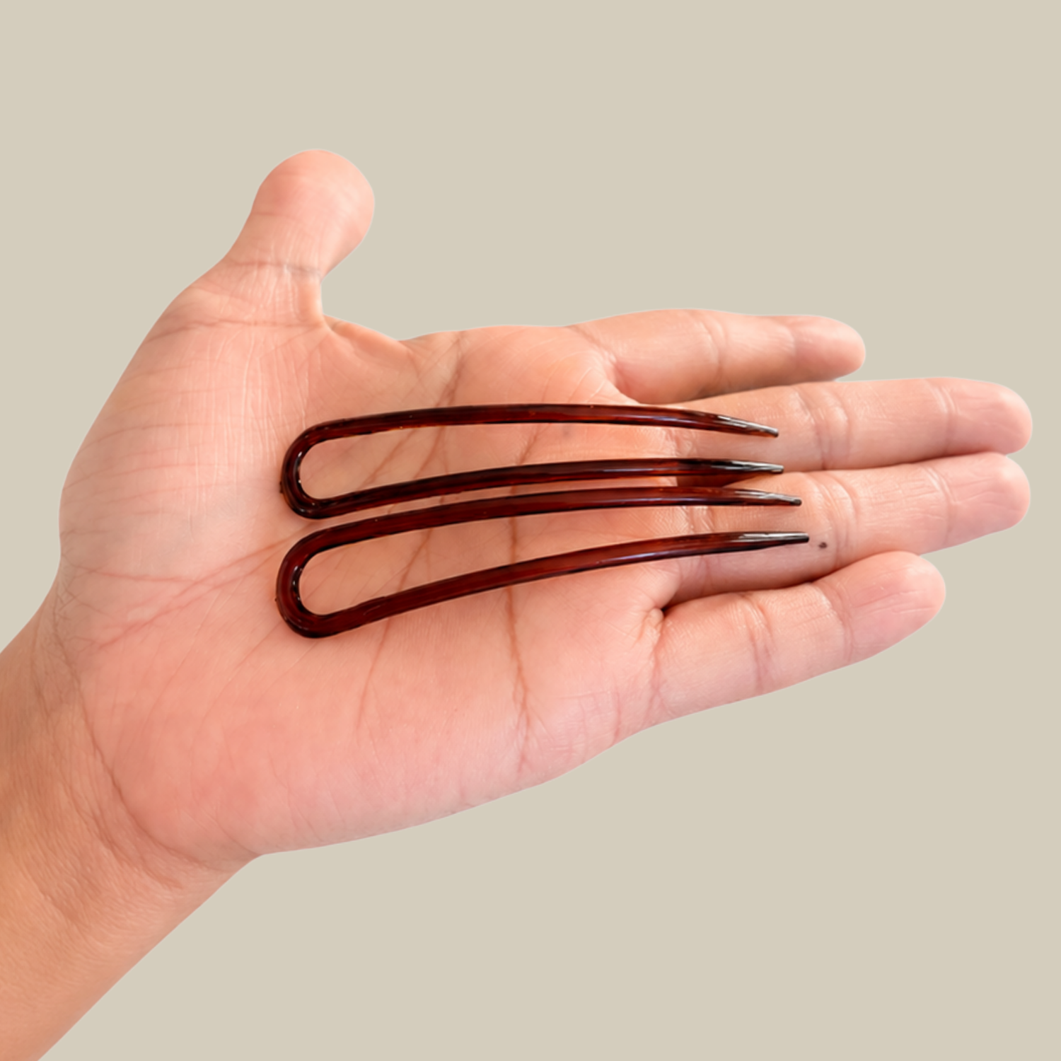 Parcelona French U Shaped Hair Pin 3 Inch Cellulose Acetate Updo Bun Fork