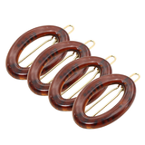 Parcelona French Eggie Oval Shell Mini Side Slide Barrette Hair Clips - 4 Pieces