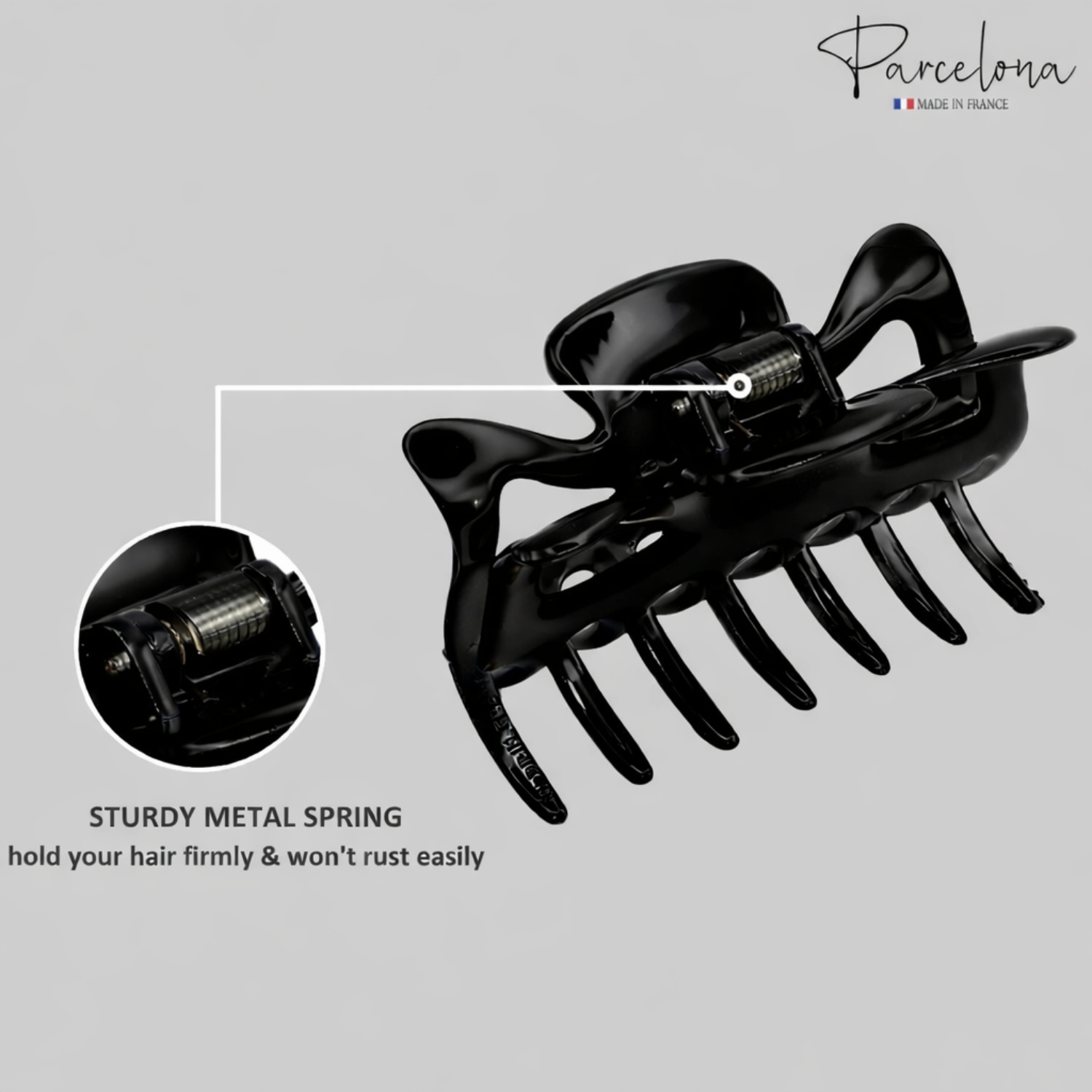 Parcelona French Classic Small 2.5" Celluloid Set of 2 Jaw Hair Claws for Women