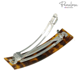Parcelona French Large Rectangular Barrette 4" Pony Hair Clip for Women & Girls