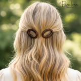 Parcelona French Eggie Oval Shell Mini Side Slide Barrette Hair Clips - 4 Pieces