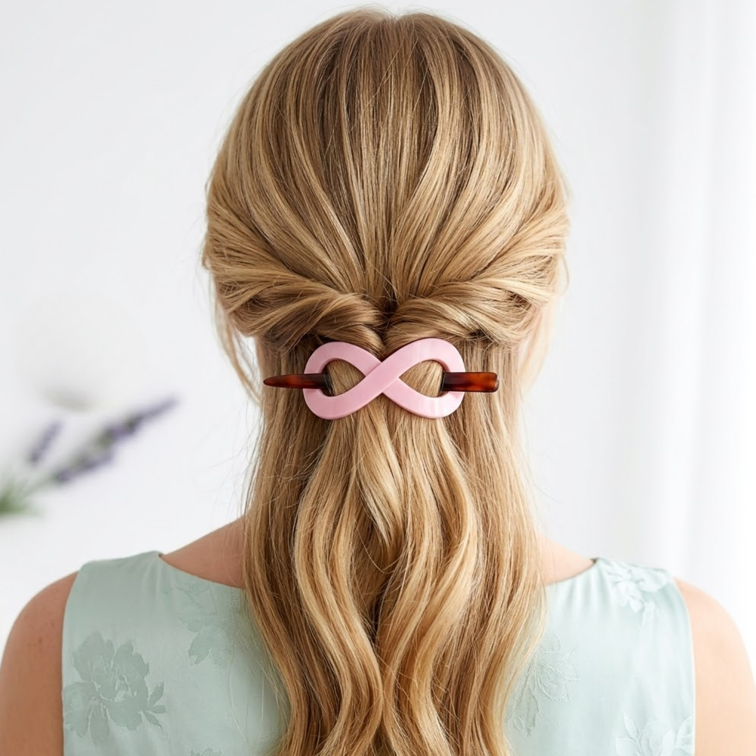 Parcelona French Infinity Medium Cellulose Hair Slider Bun Cover for Women