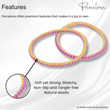 Parcelona Thin Stripes Ponytail Holder Stretchy Elastic Hair Ties for Women