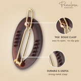 Parcelona French Eggie Oval Shell Mini Side Slide Barrette Hair Clips - 4 Pieces