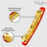 French Amie Small 2 1/4" Celluloid Handmade Hair Barrette for Women and Girls