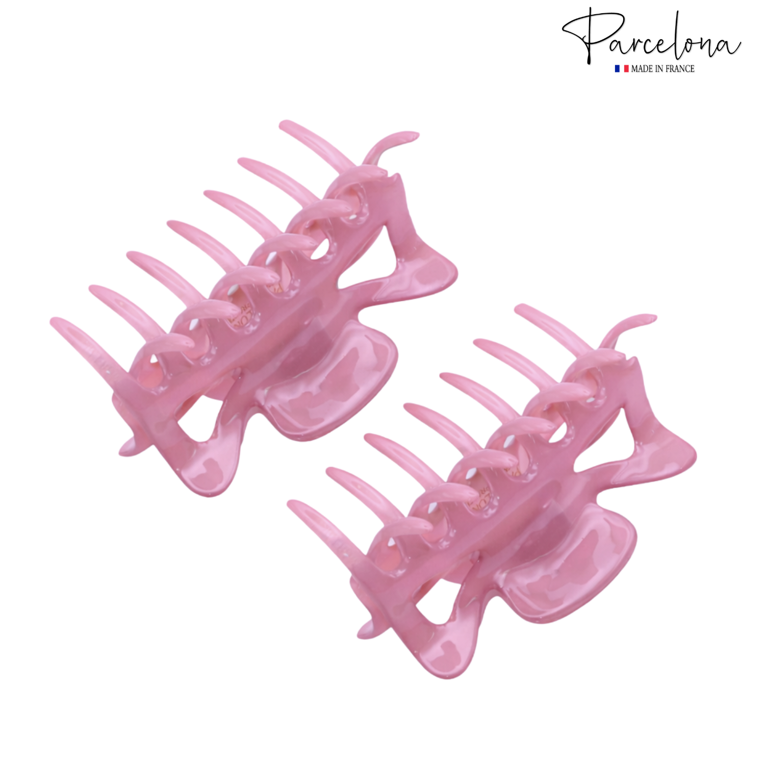 Parcelona French Classic Small 2.5" Celluloid Set of 2 Jaw Hair Claws for Women