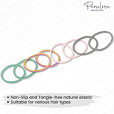 Parcelona Thin Stripes Ponytail Holder Stretchy Elastic Hair Ties for Women