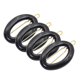 Parcelona French Eggie Oval Shell Mini Side Slide Barrette Hair Clips - 4 Pieces
