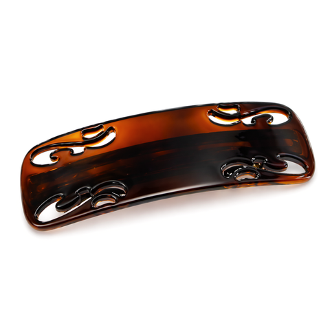 Parcelona French Swirl 3.5" Tortoise Shell Hair Clip Barrette No Slip Clasp Girl