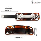 Parcelona French Swirl 3.5" Tortoise Shell Hair Clip Barrette No Slip Clasp Girl