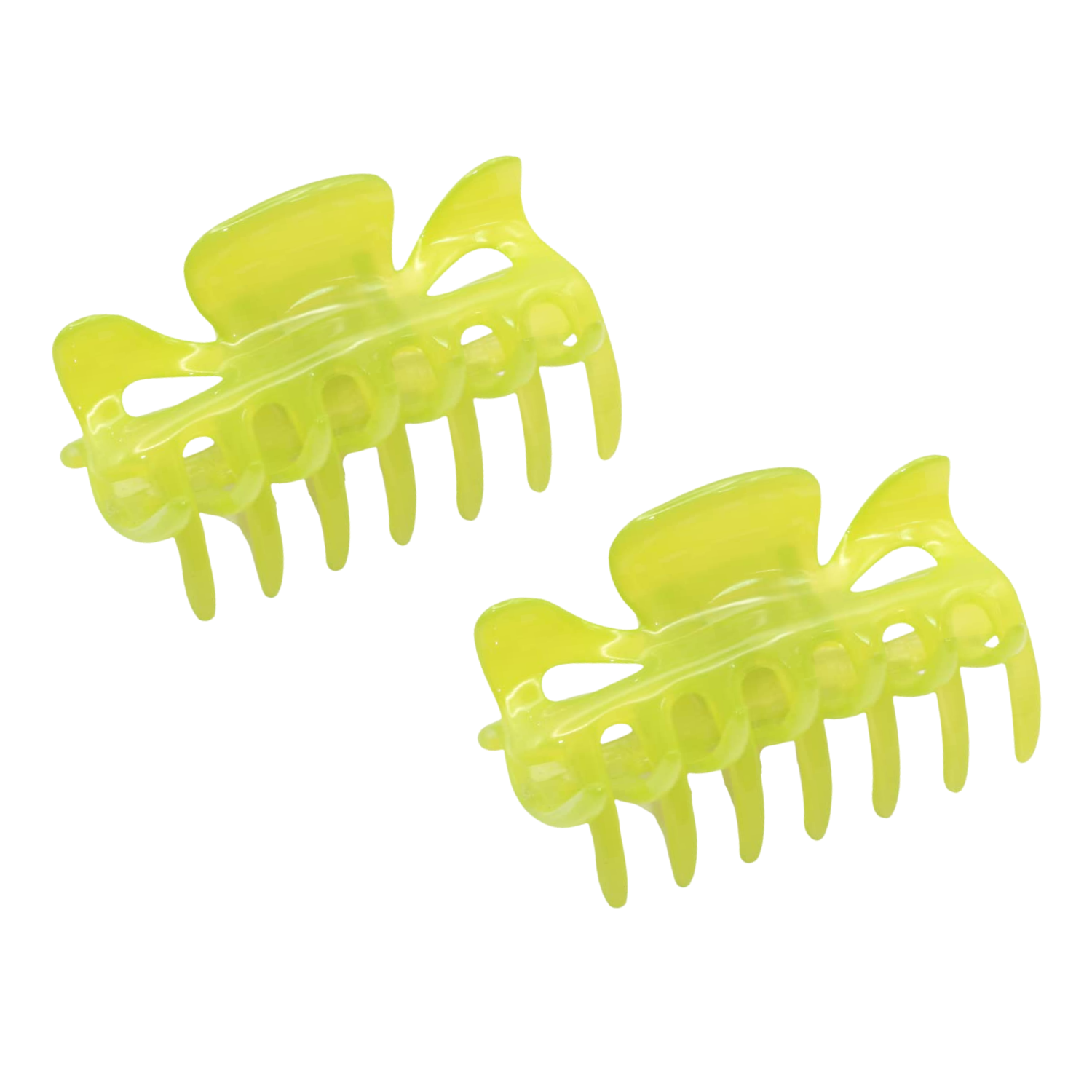 Parcelona French Classic Small 2.5" Celluloid Set of 2 Jaw Hair Claws for Women