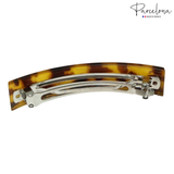 Parcelona French Large Rectangular Barrette 4" Pony Hair Clip for Women & Girls