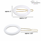 Parcelona French Eggie Oval Shell Mini Side Slide Barrette Hair Clips - 4 Pieces