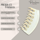 Parcelona French Arch Clear Beige Large 3 3/4" Celluloid Hair Claw for Women
