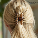 French Amie Crown Wave Small 2.5” Celluloid Handmade Interlocking Hair Claw