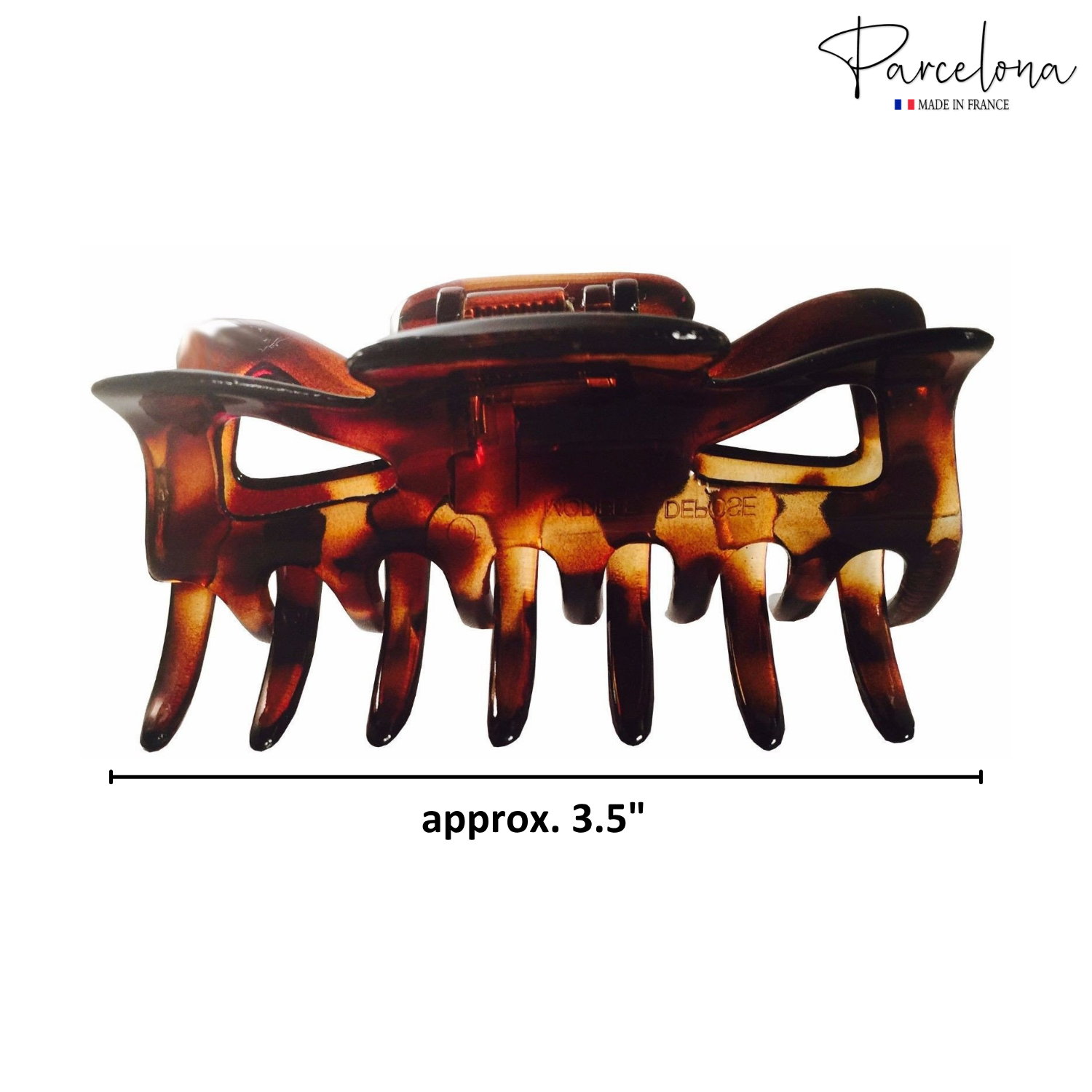 Parcelona French Classic Tortoise Shell Cellulose Medium 3" Jaw Hair Claw(2 Pcs)