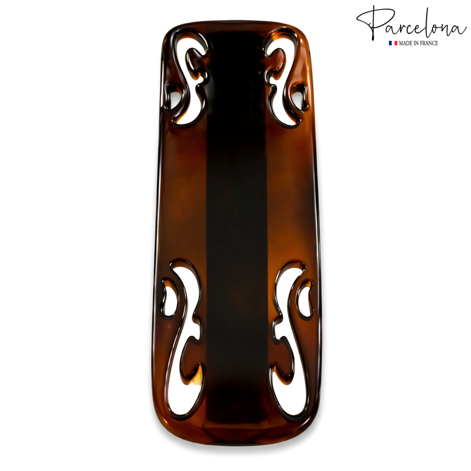 Parcelona French Swirl 3.5" Tortoise Shell Hair Clip Barrette No Slip Clasp Girl