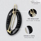 Parcelona French Eggie Oval Shell Mini Side Slide Barrette Hair Clips - 4 Pieces