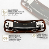 Parcelona French Swirl 3.5" Tortoise Shell Hair Clip Barrette No Slip Clasp Girl