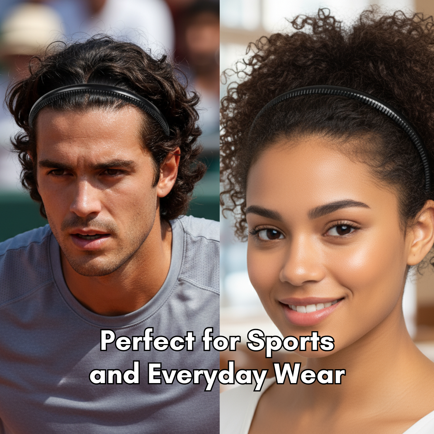 Parcelona French Nue Yoga Headband Inner Grip Teeth Hairband for Women & Men Unisex